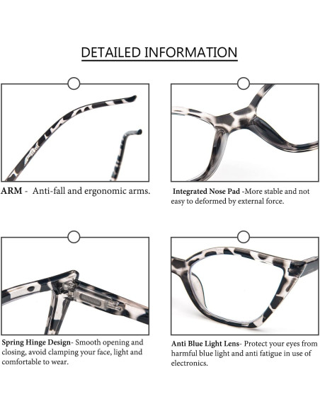 Gafas de Lectura DXYXYO Cat Eye 3 Paquetes Anti Luz Azul