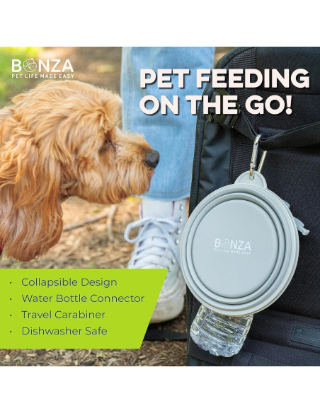 Tazón Colapsable Pequeño Bonza para Perros Negro - Retráctil Tazón Colapsable Pequeño Bonza para Perros Negro - Retráctil