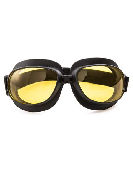 Gafas de Motocicleta Evomosa Vintage Marco Negro Lente Amarilla Gafas de Motocicleta Evomosa Vintage Marco Negro Lente Amarilla