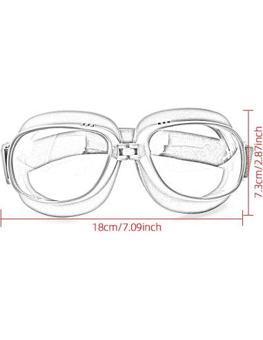 Gafas de Motocicleta Evomosa Vintage Marco Negro Lente Amarilla