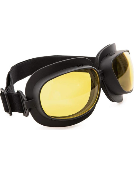 Gafas de Motocicleta Evomosa Vintage Marco Negro Lente Amarilla Gafas de Motocicleta Evomosa Vintage Marco Negro Lente Amarilla