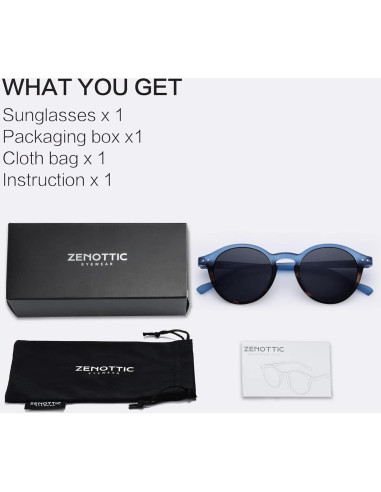 Gafas de Sol Polarizadas ZENOTTIC Retro Clásicas UV 100%