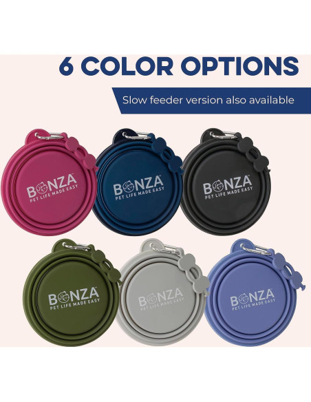 Tazón Colapsable Pequeño Bonza para Perros Negro - Retráctil Tazón Colapsable Pequeño Bonza para Perros Negro - Retráctil