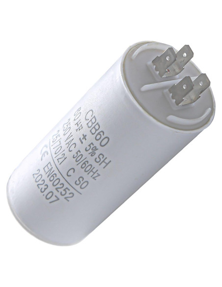 Capacitor de Arranque Seentech CBB60 60 F para Motores CA Capacitor de Arranque Seentech CBB60 60 F para Motores CA