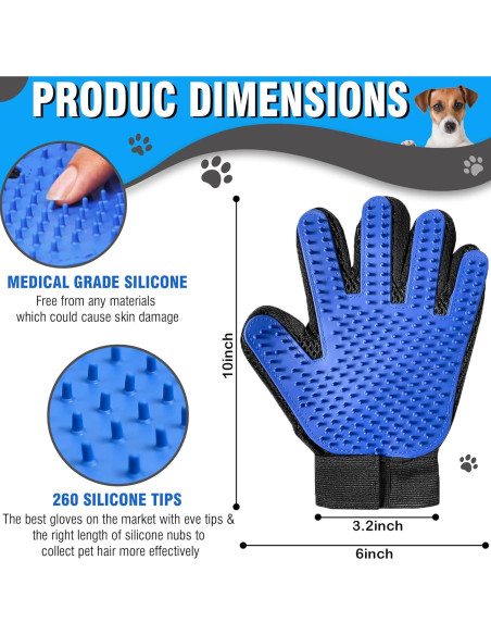 Guantes de Aseo para Mascotas CEMZENFIX Azul 23.2x17.2 cm Guantes de Aseo para Mascotas CEMZENFIX Azul 23.2x17.2 cm