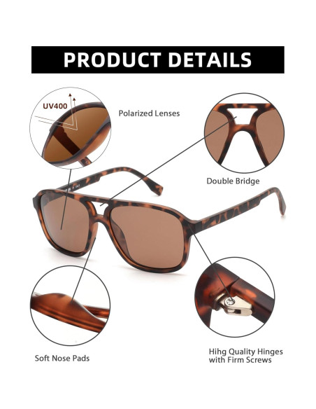 Gafas de sol aviador JIM HALO polarizadas marrón 55mm Gafas de sol aviador JIM HALO polarizadas marrón 55mm