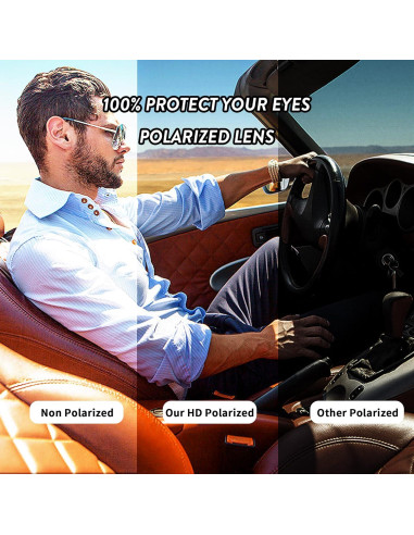 Gafas de sol aviador JIM HALO polarizadas marrón 55mm