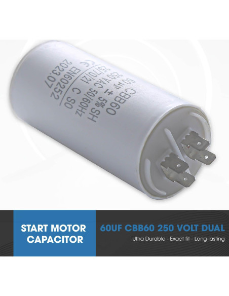 Capacitor de Arranque Seentech CBB60 60 F para Motores CA Capacitor de Arranque Seentech CBB60 60 F para Motores CA