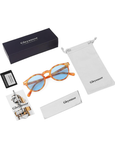 Gleyemor Gafas de Sol Polarizadas Redondas UV400 Unisex
