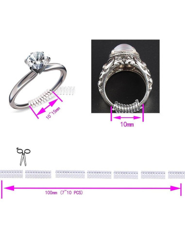 Ajustador de Tamaño de Anillo Invisible Coopache - 12 Piezas