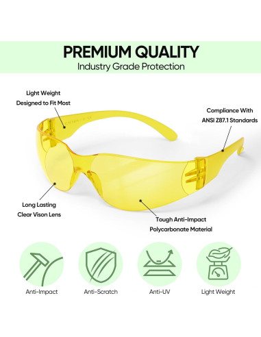 Gafas de Seguridad TICONN Transparentes Anti-rayones