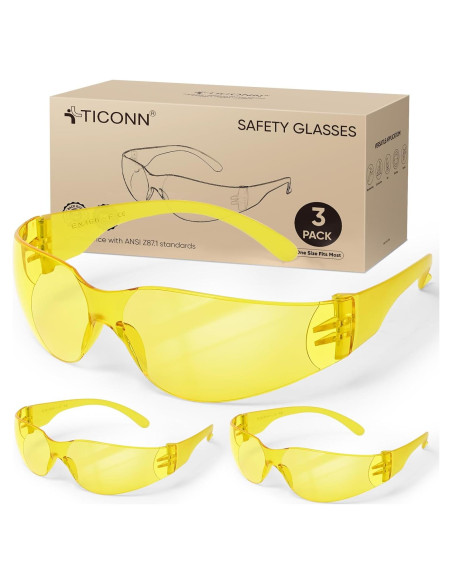 Gafas de Seguridad TICONN Transparentes Resistencia Rayones Gafas de Seguridad TICONN Transparentes Resistencia Rayones