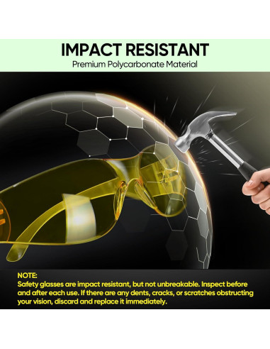 Gafas de Seguridad TICONN Transparentes Resistencia Rayones