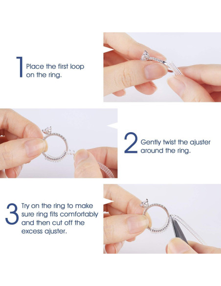Ajustador de Tamaño de Anillo Invisible Coopache - 12 Piezas Ajustador de Tamaño de Anillo Invisible Coopache - 12 Piezas