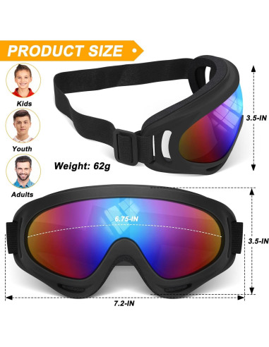 Gafas de Motocicleta OXG 2 Pack + 2 Bufandas UV400
