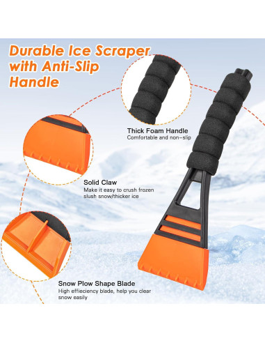 Raspador de Hielo Qoosea 10.16 cm con Mango de Espuma - 2 Piezas