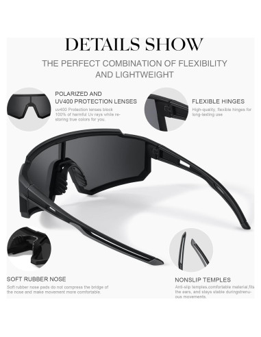 Gafas de sol deportivas Gesruny con lentes polarizados UV400