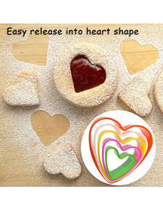 Juego de Cortadores de Galletas Corazón Yuntop - 5 Piezas 2