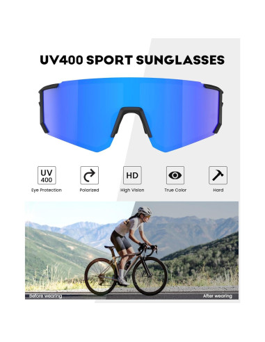 Gafas de sol deportivas NSSIW polarizadas UV400 para hombres