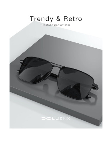 Gafas de sol aviador LUENX polarizadas UV400 retro