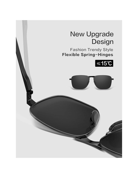 Gafas de sol aviador LUENX polarizadas UV400 retro Gafas de sol aviador LUENX polarizadas UV400 retro
