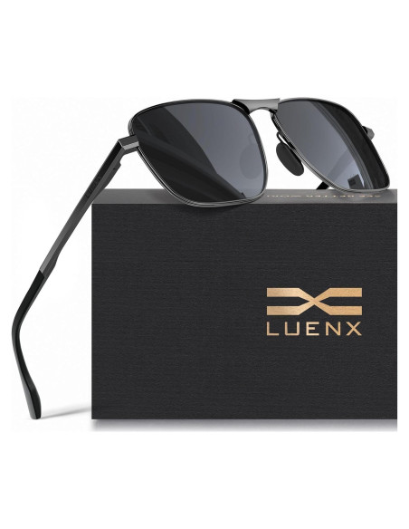Gafas de sol aviador LUENX polarizadas UV400 retro Gafas de sol aviador LUENX polarizadas UV400 retro