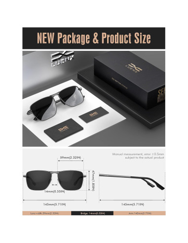 Gafas de sol aviador LUENX polarizadas UV400 retro