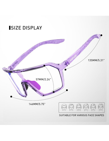 Gafas de Ciclismo KAPVOE K335 Fotoquímicas UV400