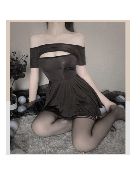 Vestido de Noche Sexy SINROYEE de Seda para Mujeres - Talla Única Vestido de Noche Sexy SINROYEE de Seda para Mujeres - Talla Única