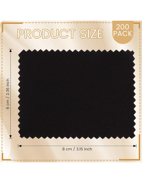 200 Paños de Limpieza de Joyería Tatuo Microfibra 6x8 cm Negro 200 Paños de Limpieza de Joyería Tatuo Microfibra 6x8 cm Negro
