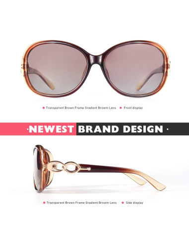 Gafas de Sol CGID Oversized UV400 Marrón Polarizadas