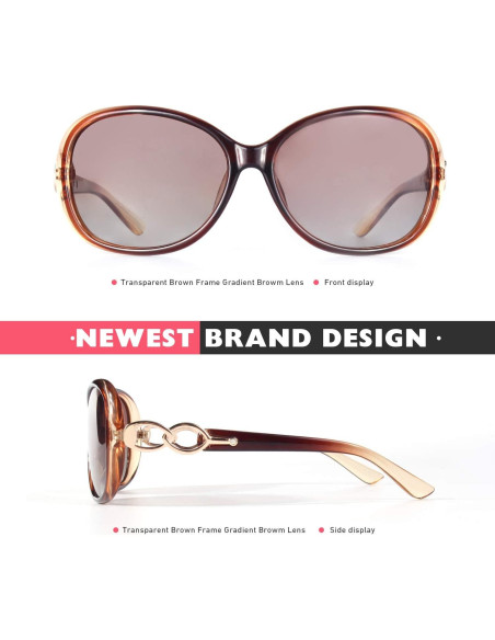 Gafas de Sol CGID Oversized UV400 Marrón Polarizadas Gafas de Sol CGID Oversized UV400 Marrón Polarizadas