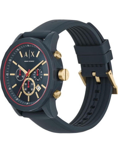 Reloj Cronógrafo Armani Exchange AX1335 47mm Azul Silicona