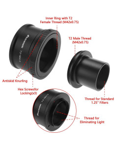 Adaptador Astromania T2 a M42 para Cámaras Olympus M4/3 2