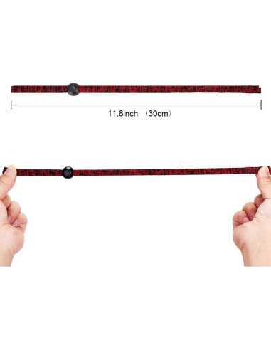 Correa de Gafas Ajustable Lanyard 2 Piezas Negro y Rojo