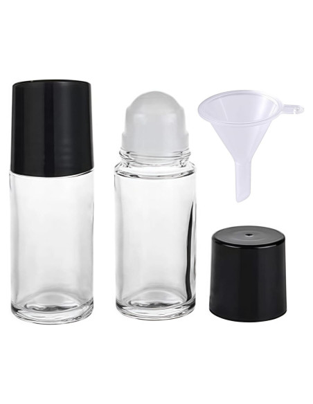 Juego de 2 Botellas Roller de Vidrio Mozff 30ml Negras Juego de 2 Botellas Roller de Vidrio Mozff 30ml Negras