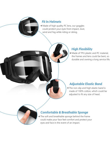 Gafas de Motocross Lievermo Transparentes para Adultos