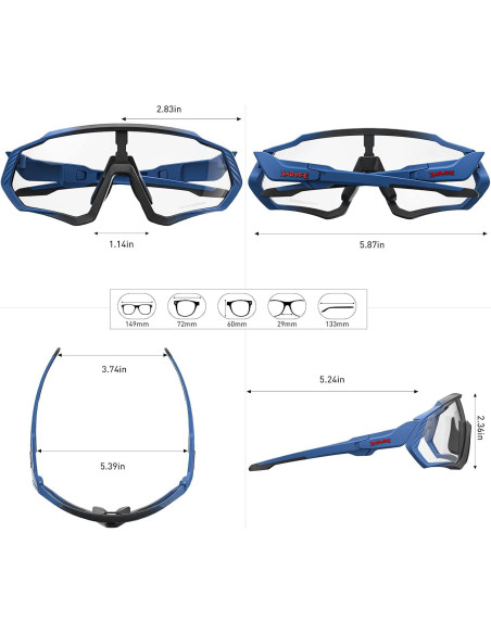 Gafas de Ciclismo KAPVOE Fotoquímicas UV400 para MTB Gafas de Ciclismo KAPVOE Fotoquímicas UV400 para MTB