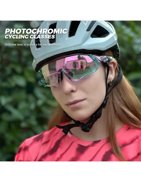 Gafas de Ciclismo KAPVOE Fotoquímicas UV400 Rosa Gafas de Ciclismo KAPVOE Fotoquímicas UV400 Rosa