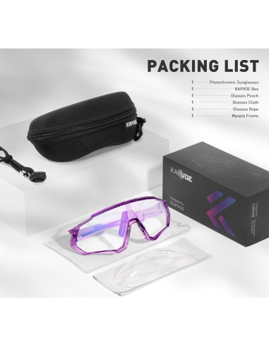 Gafas de Ciclismo KAPVOE Fotoquímicas UV400 para Adultos