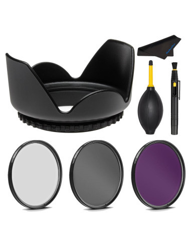 Kit de Filtros PRO 52 mm + Capucha Tulipán Ledix para Cámaras