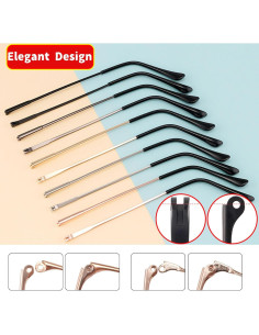 Kit de Reemplazo Patas Gafas Metal TORWOL 138mm Negro 2