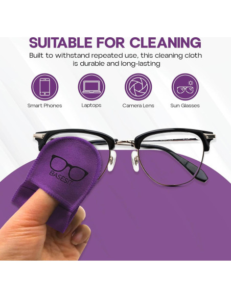 Paño Limpiador de Gafas Basesit 4 Pack Microfibra Naranja/Púrpura Paño Limpiador de Gafas Basesit 4 Pack Microfibra Naranja/Púrpura