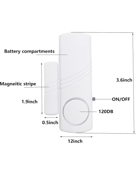 Sistema de Alarma para Ventanas y Puertas Peixiong - 2 Piezas Sistema de Alarma para Ventanas y Puertas Peixiong - 2 Piezas