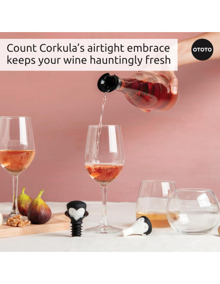 Tapón y Vertedor de Vino OTOTO Conde Corkula Gótico 2 en 1 Tapón y Vertedor de Vino OTOTO Conde Corkula Gótico 2 en 1