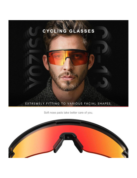 Gafas de Ciclismo Polarizadas YOZISS Cg9013b-r UV400 Gafas de Ciclismo Polarizadas YOZISS Cg9013b-r UV400