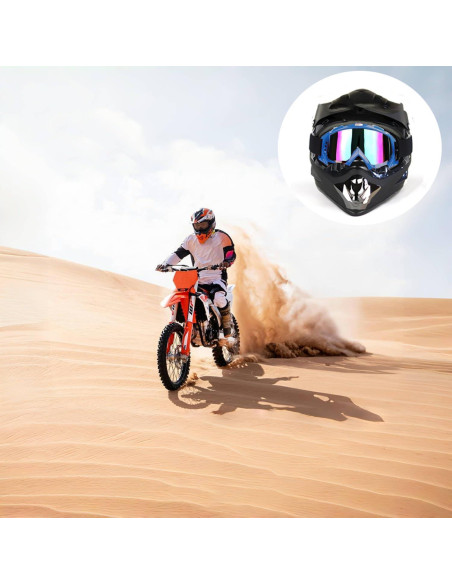 Gafas de Motocicleta LJDJ con Balaclava UV Azul Gafas de Motocicleta LJDJ con Balaclava UV Azul