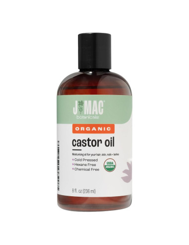 Aceite de Ricino Orgánico J Mac Botanicals 240 ml Prensado en Frío