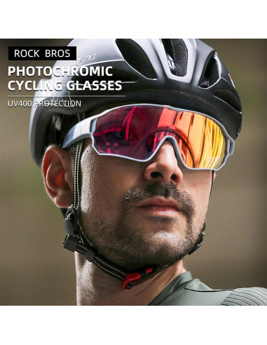 Gafas de sol fotocromáticas ROCKBROS para ciclismo gris
