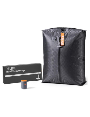 Bolsas de Vacío Relime 1PC Gris con Bomba Eléctrica 47x35cm